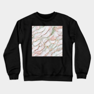 Lime green rose gold marble pattern Crewneck Sweatshirt